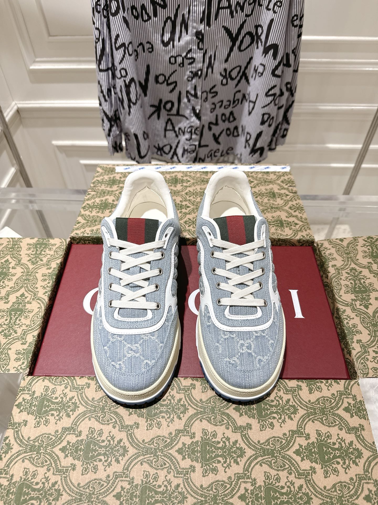 Gucci Vintage Denim GG Sneakers Blue