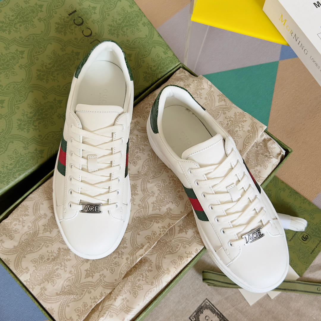 Gucci Ace Leather Sneakers White