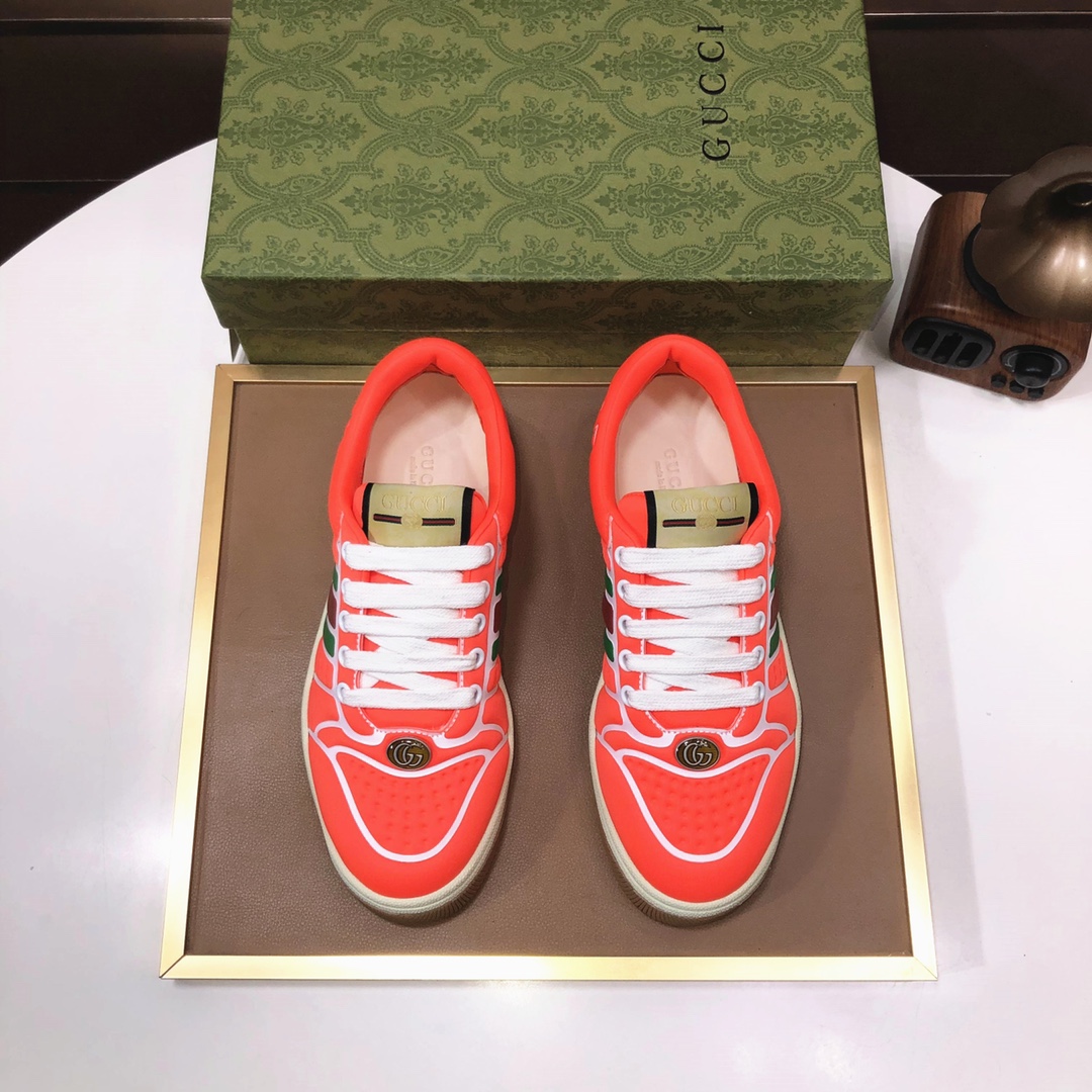 Gucci Low-Top Tennis Sneakers Orange