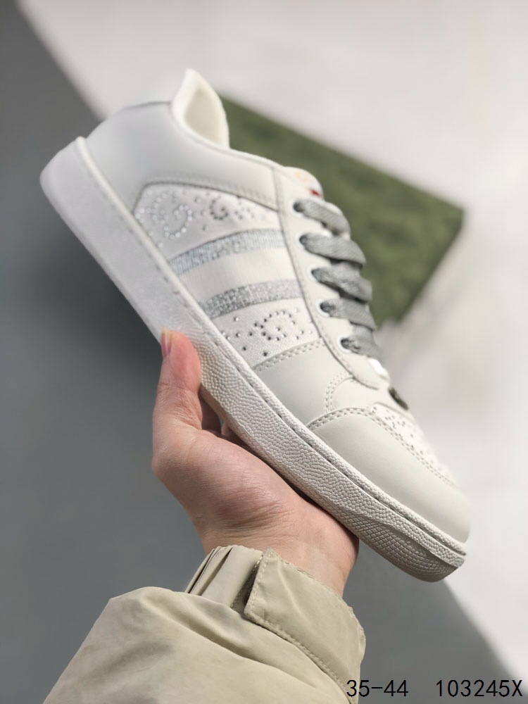 Gucci Distressed Screener Sneakers White