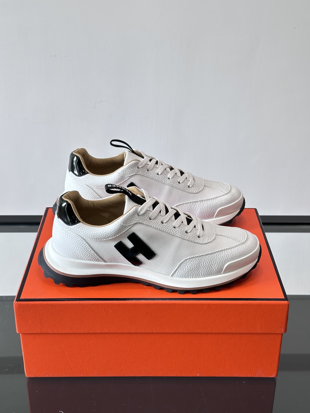 Hermes Hugo Platform Sneakers White
