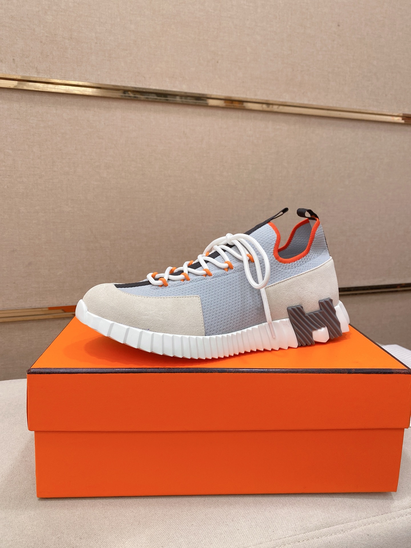 Hermes Tech Knit Sneakers Grey