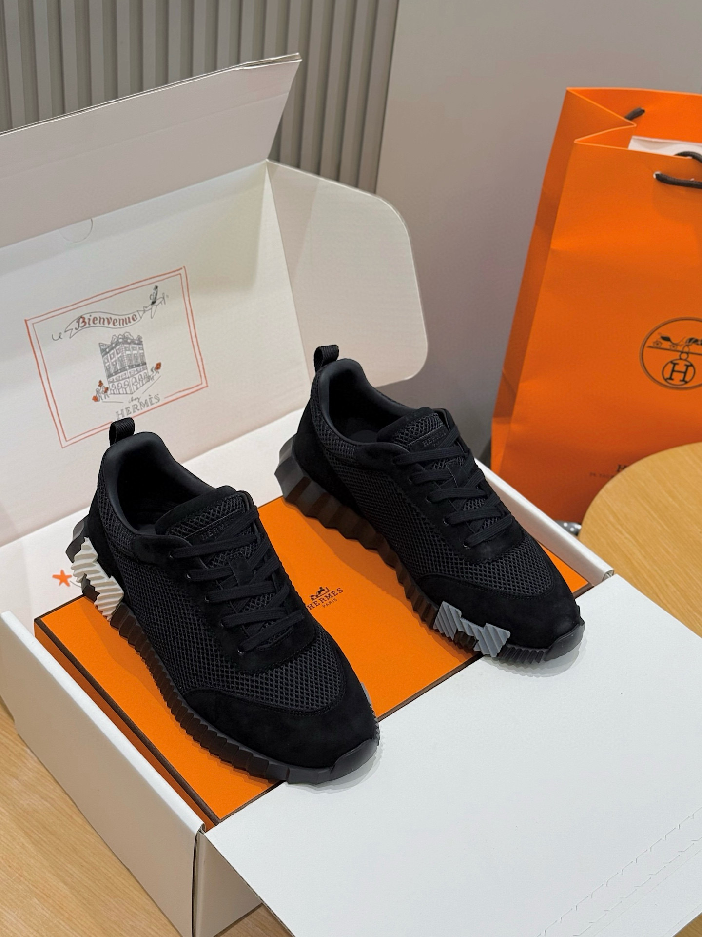 Hermes Bouncing Mesh Sneakers Black