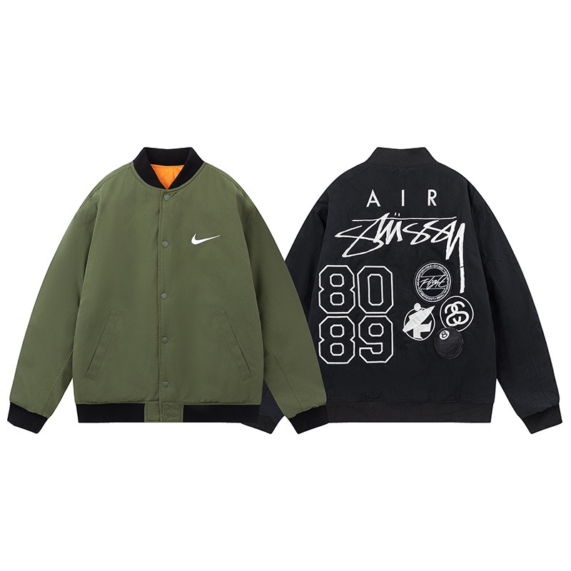 Nike x Stussy Reversible Logo Bomber Jacket Multicolor