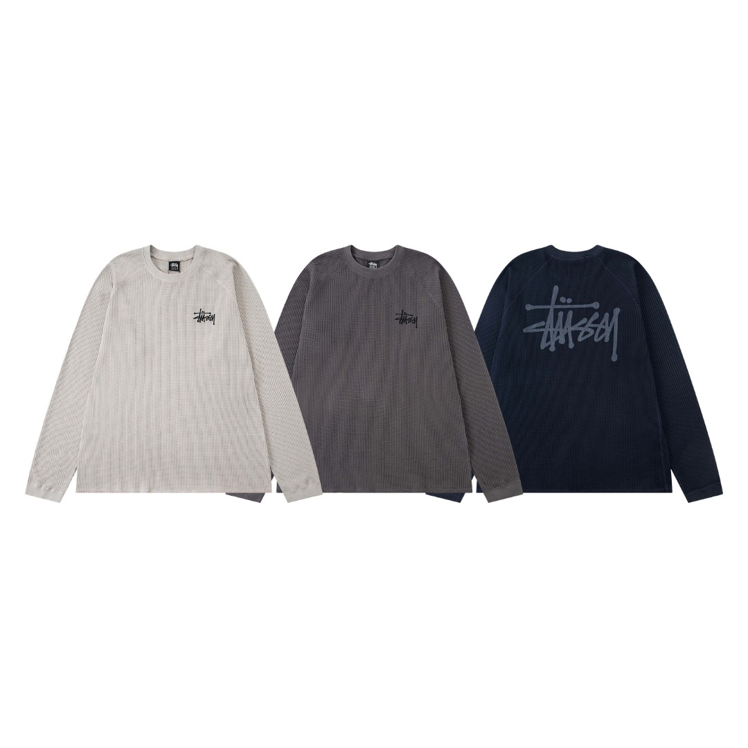 Stussy Waffle Logo Long Sleeve Tee Multicolor