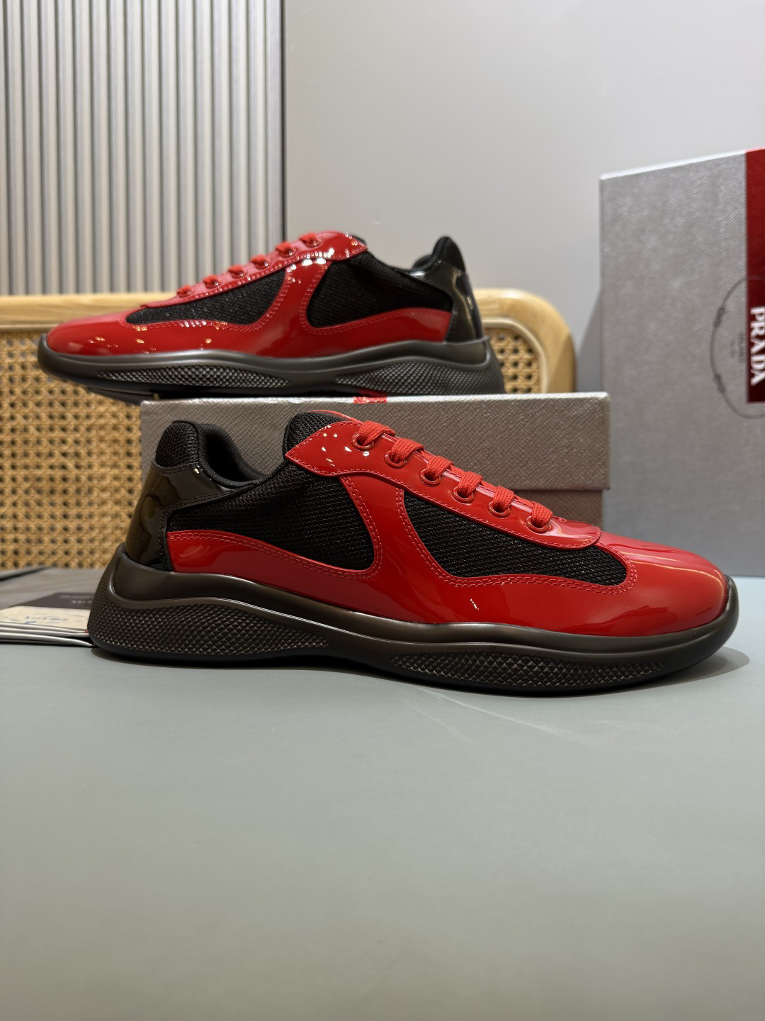 Prada Americas Cup Sneakers Red/Black