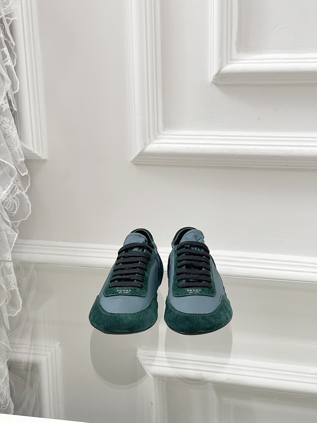 Prada Collapse Nylon Sneakers Green