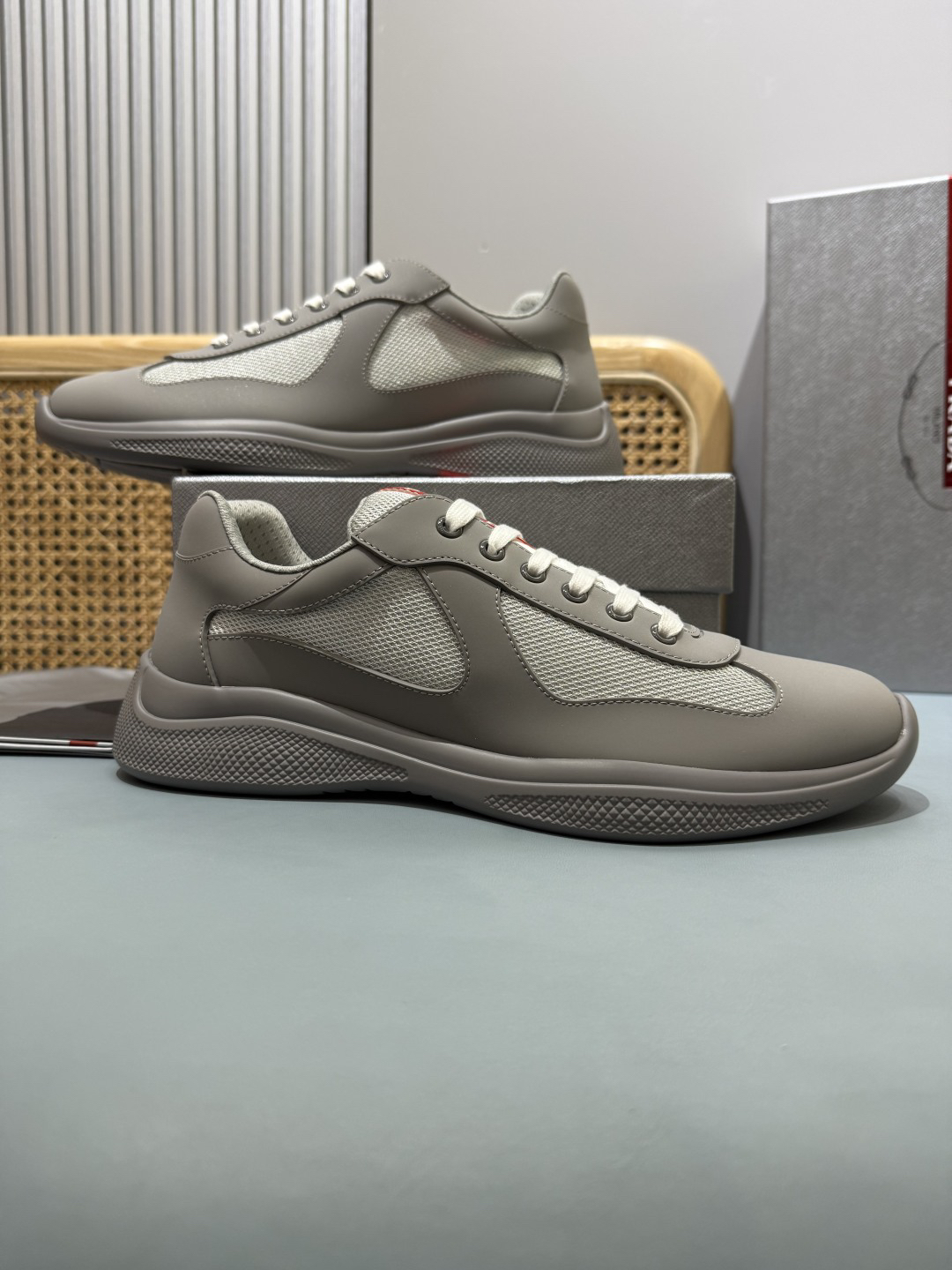 Prada Americas Cup Sneakers Gray
