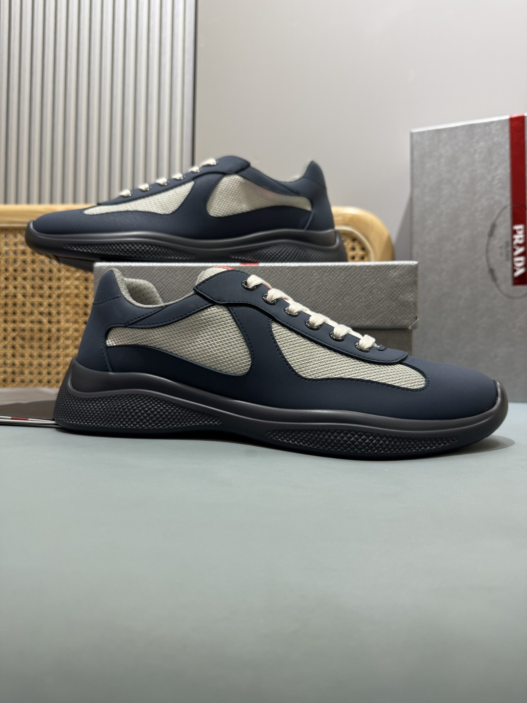 Prada Americas Cup Sneakers Navy
