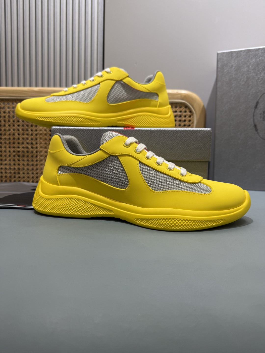 Prada Americas Cup Sneakers Lemon Yellow