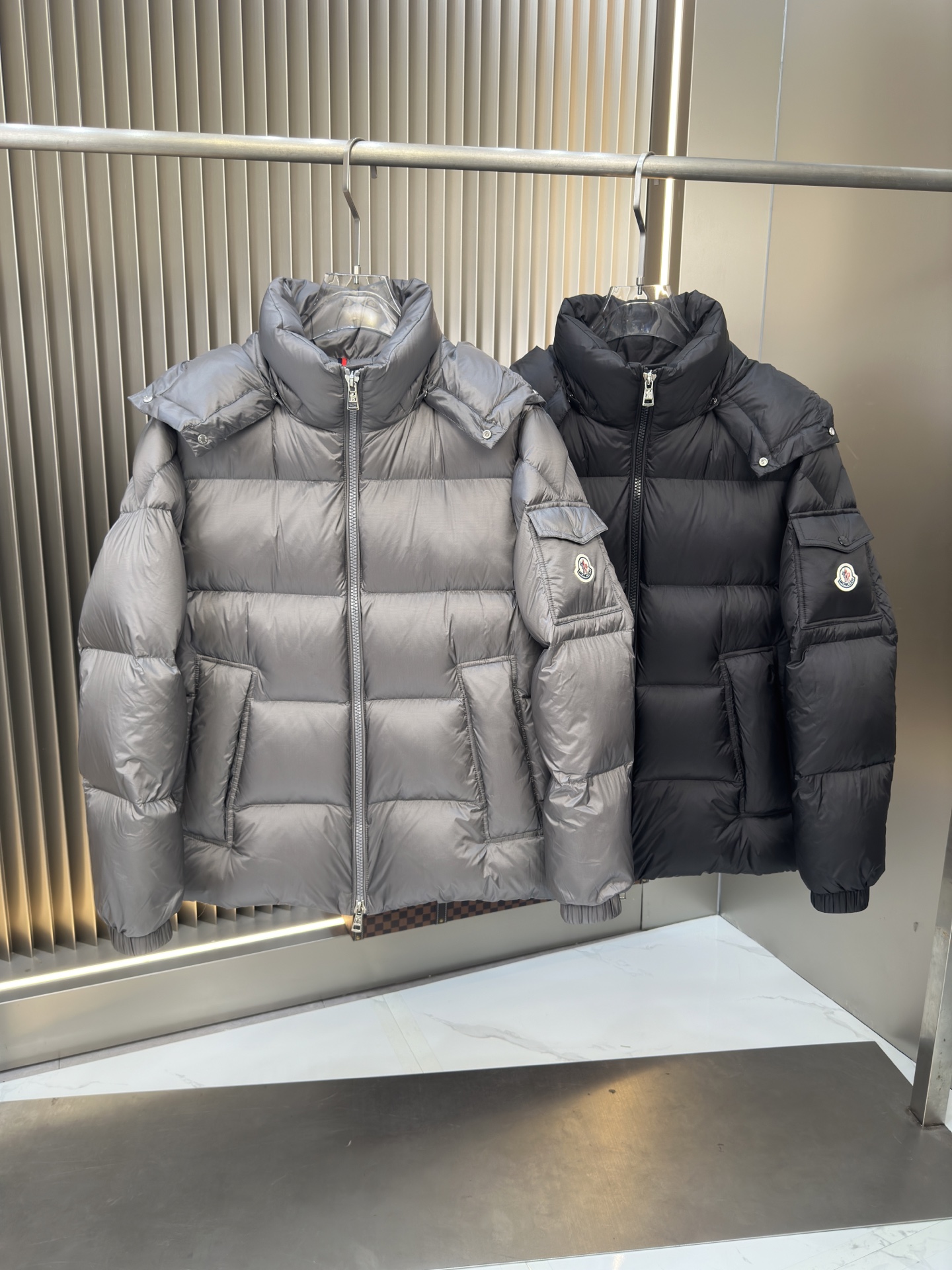 Moncler Hooded Down Puffer Jacket Multicolor