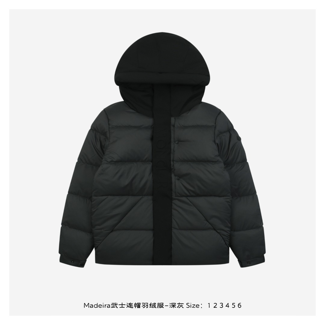 Moncler Madeira Hooded Down Jacket Dark Gray