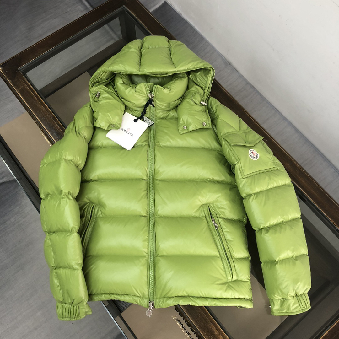 Moncler Maya Hooded Down Jacket Avocado Green