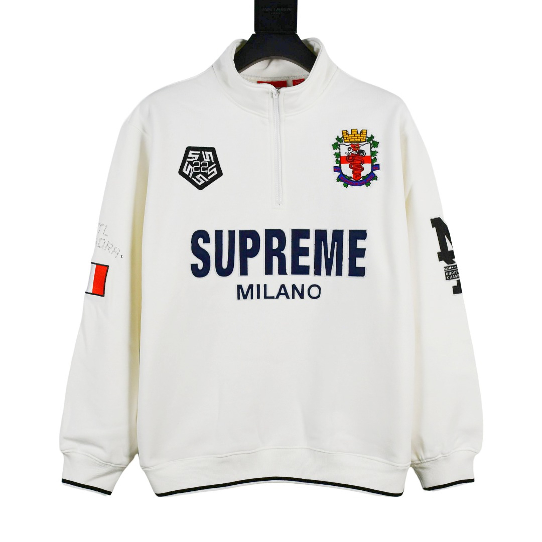 Supreme Milano Half-Zip Fleece White