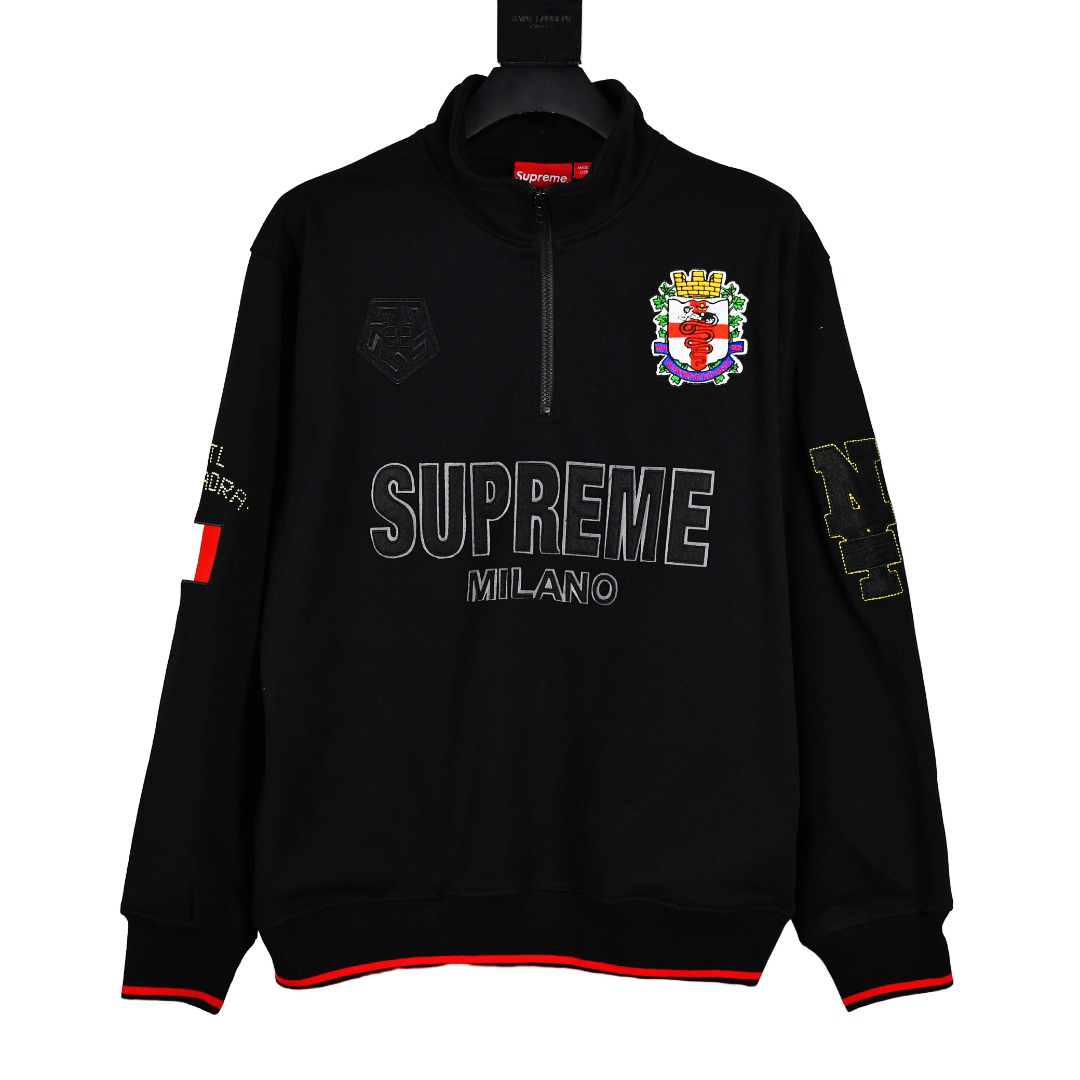 Supreme Milano Half-Zip Hoodie Black
