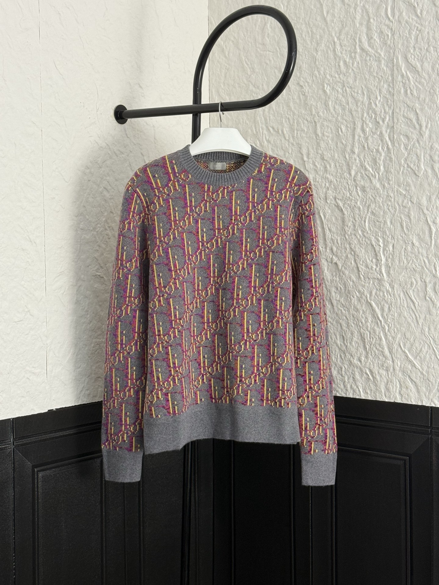Dior Oblique Jacquard Wool Sweater Multicolor