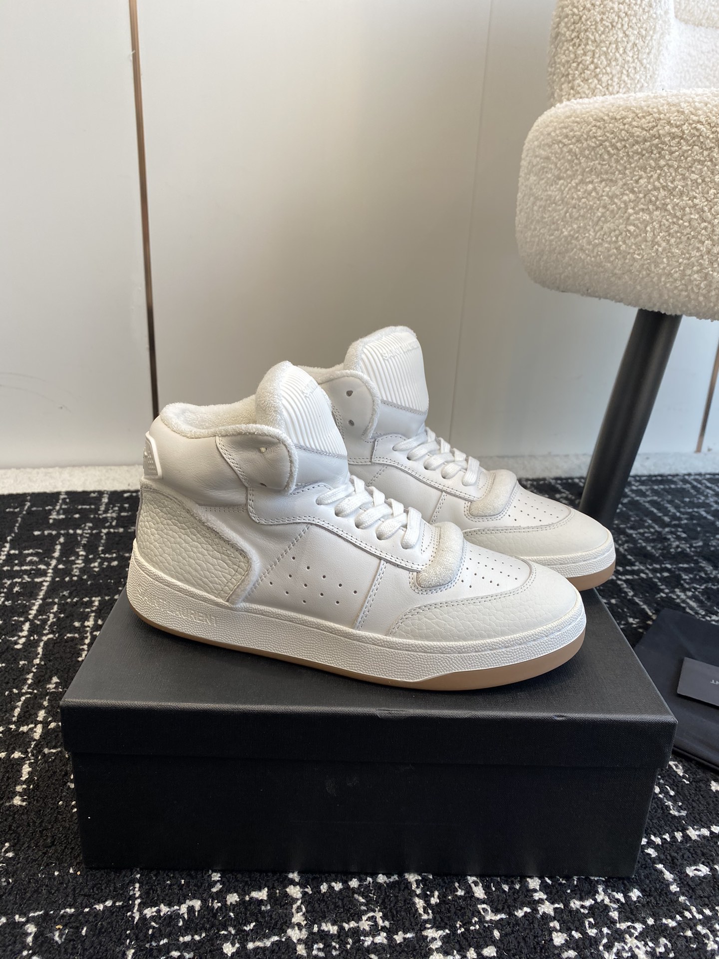YSL SL80 High-Top Sneakers White
