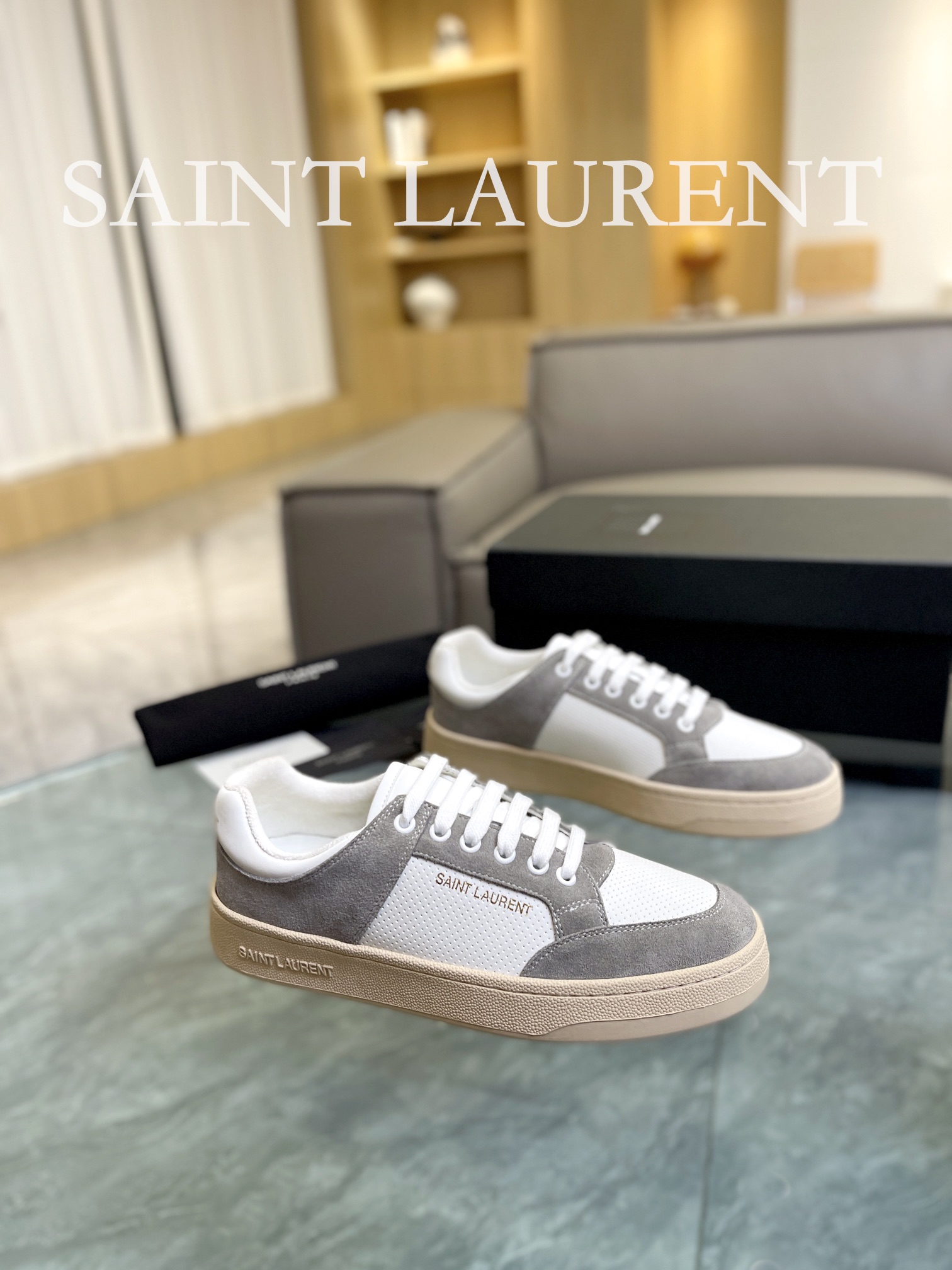 YSL SL61 Low-Top Sneakers Grey