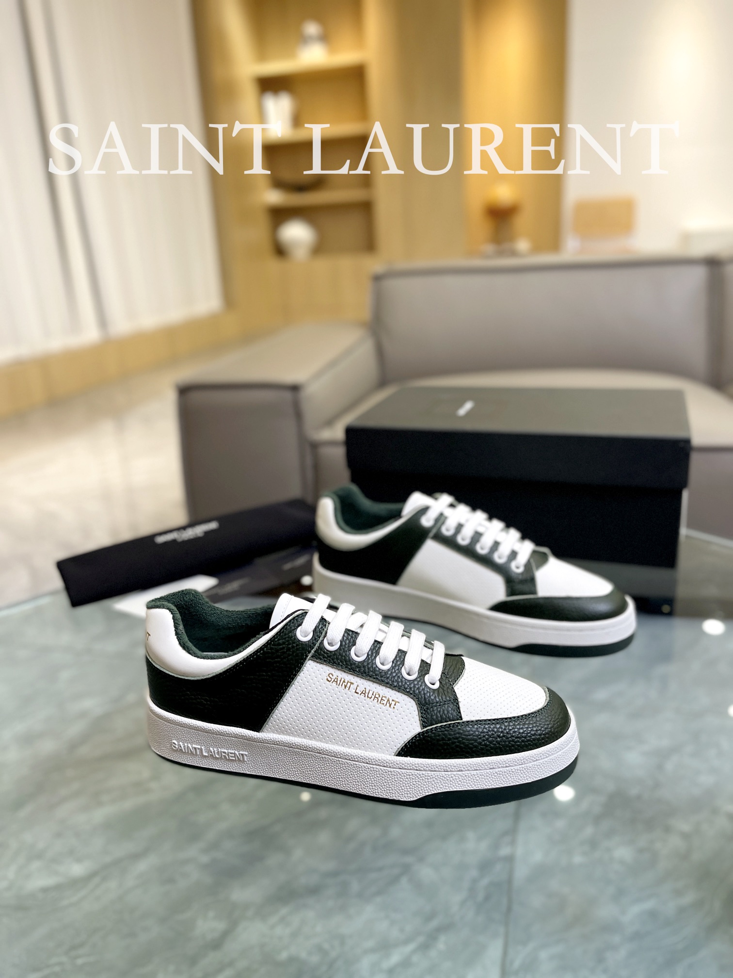 Saint Laurent SL61 Retro Sneakers Green/White