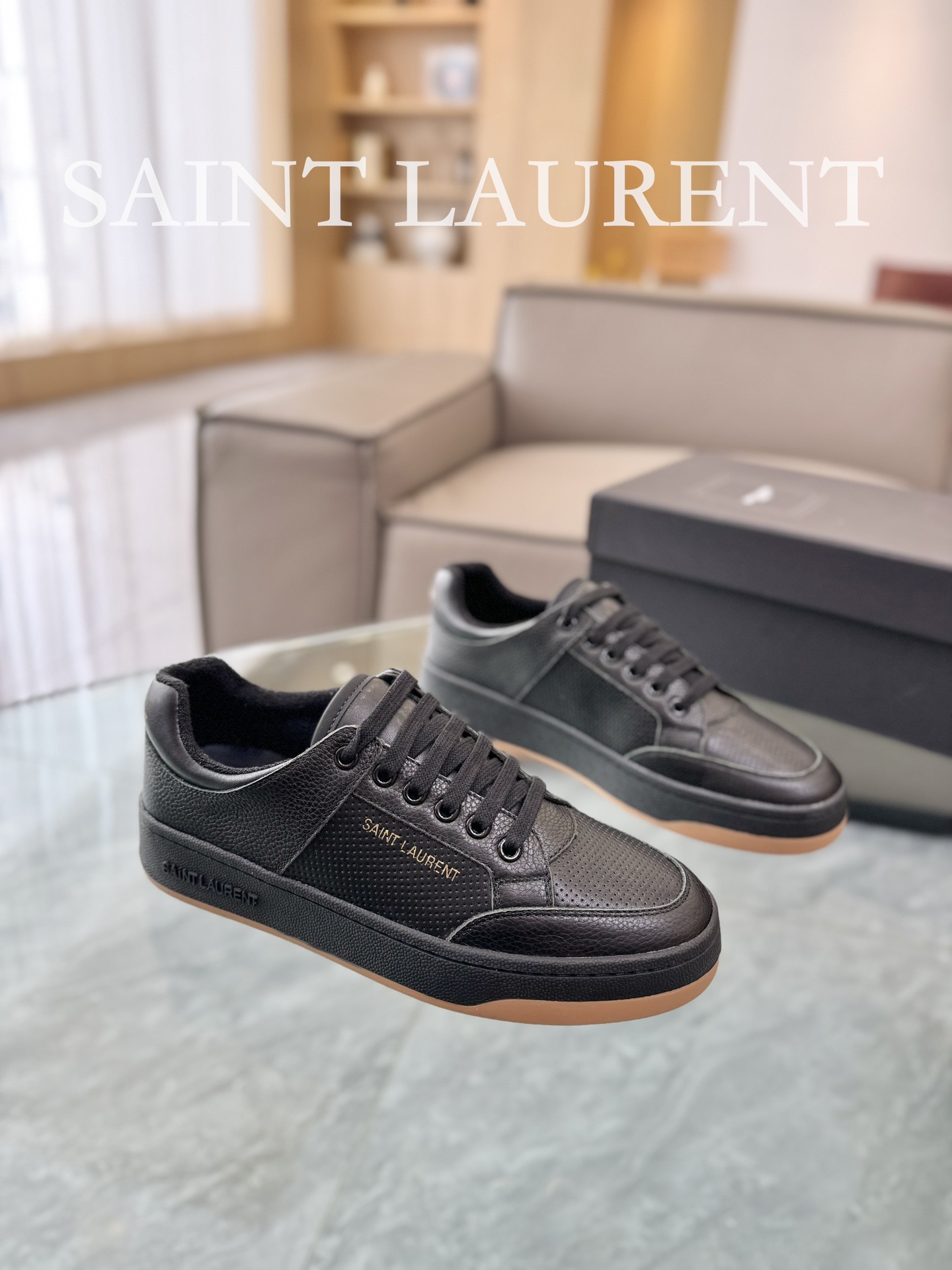 Saint Laurent SL61 Leather Sneakers Black