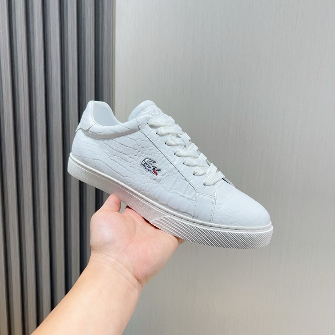 Lacoste Croc-Embossed Sneakers White