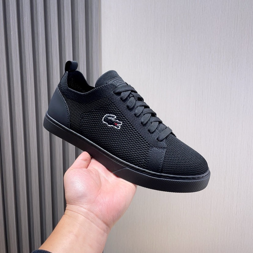 Lacoste Knit Low-Top Casual Sneakers Black