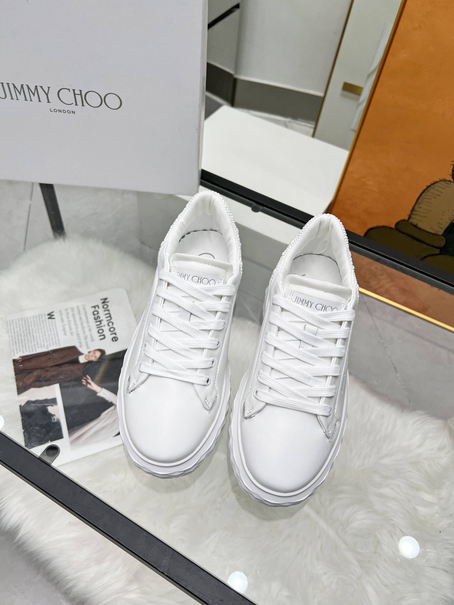 Jimmy Choo Diamond Pearl Sneakers White