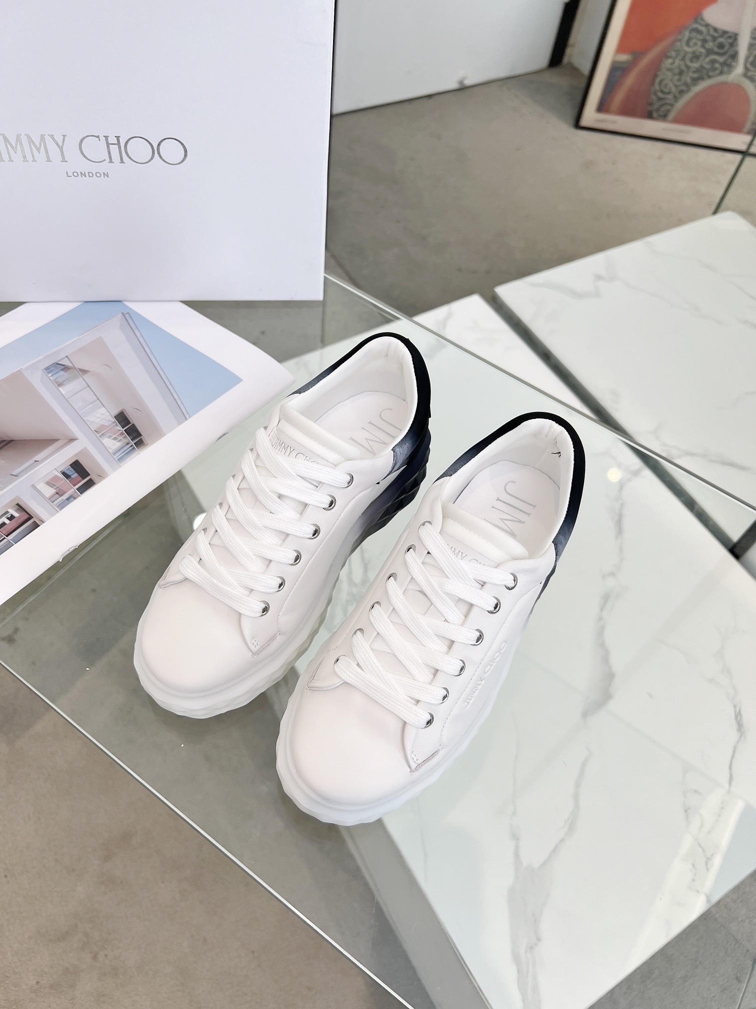 Jimmy Choo Diamond Sneakers White/Black