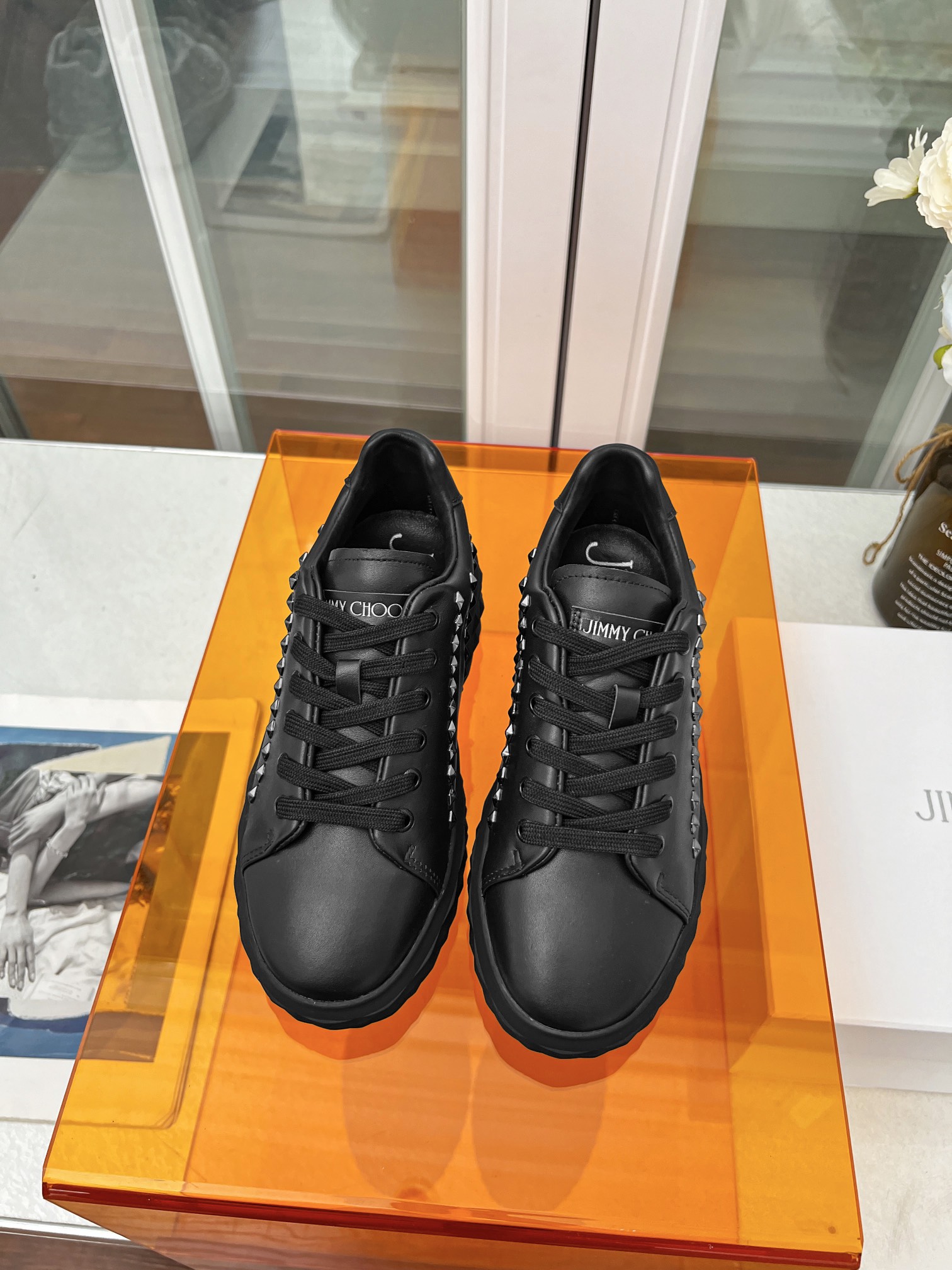 Jimmy Choo Diamond Stud Sneakers Black
