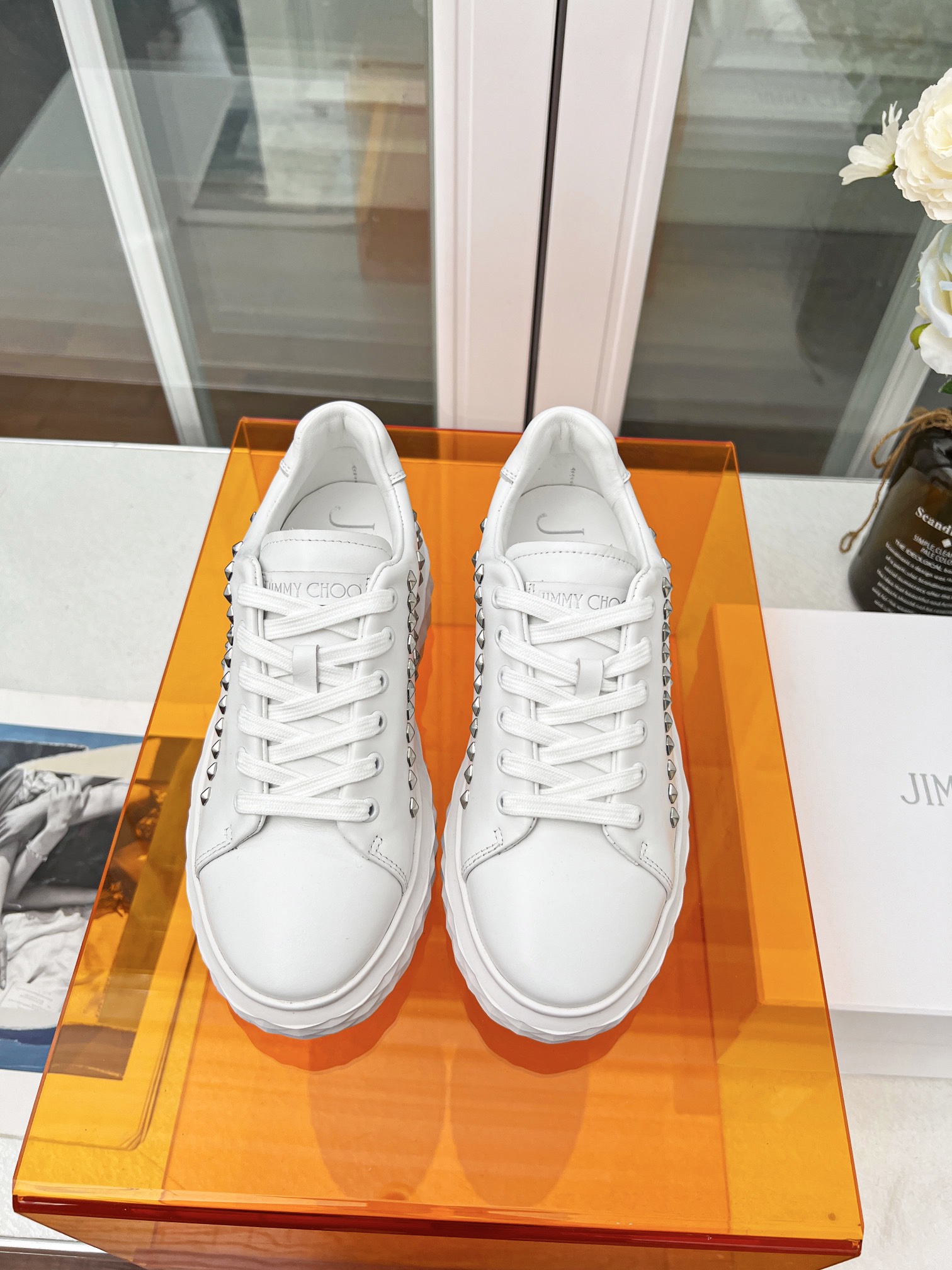 Jimmy Choo Diamond Stud Sneakers White