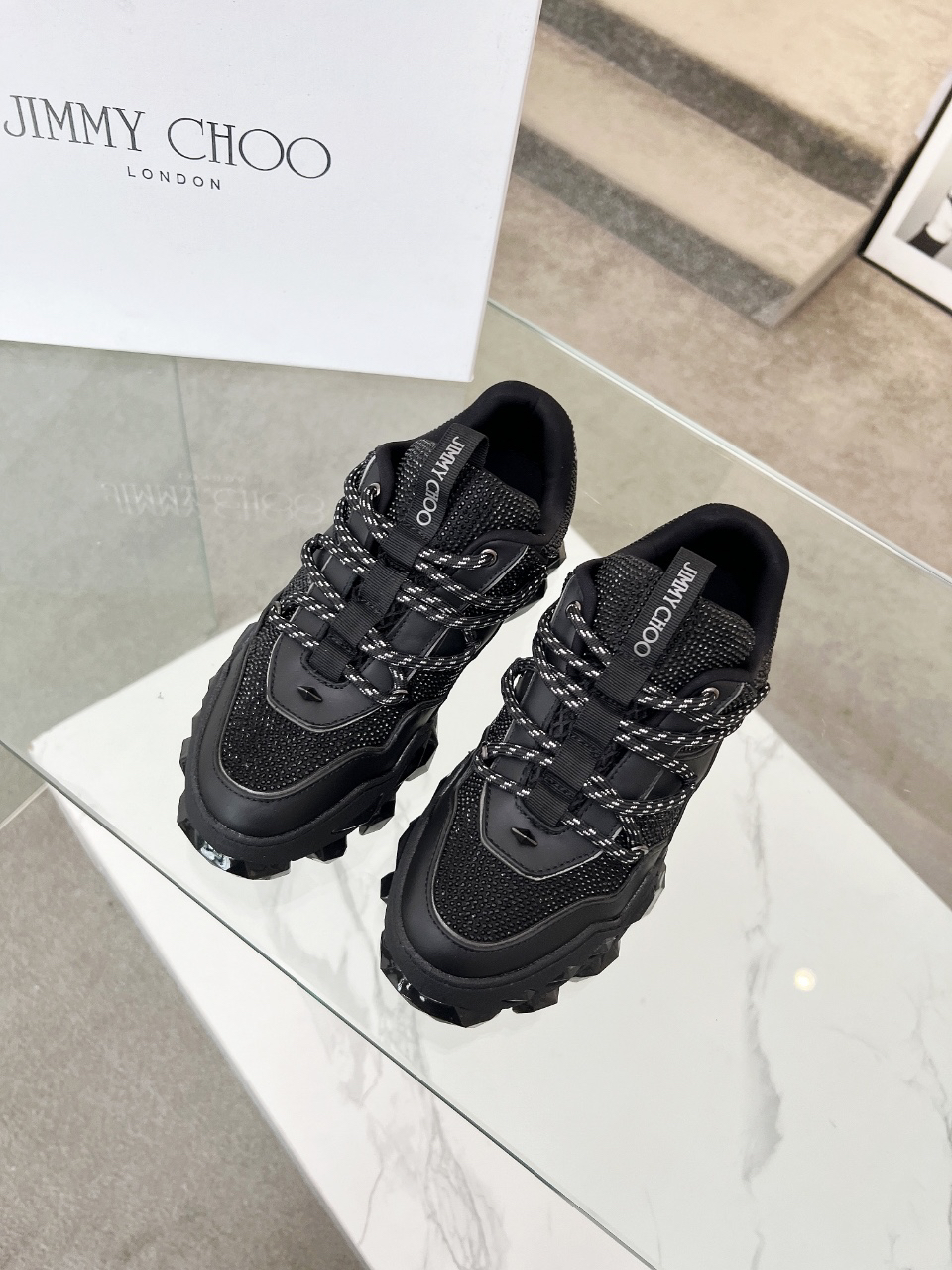 Jimmy Choo Diamond X II M Dad Sneakers Black