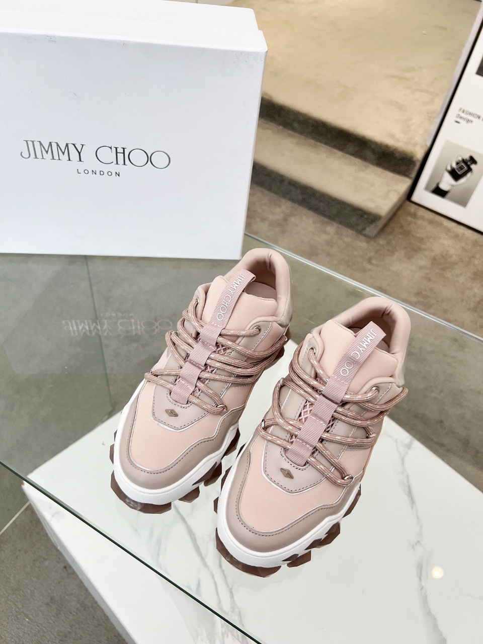 Jimmy Choo Diamond X II Dad Sneakers Pink