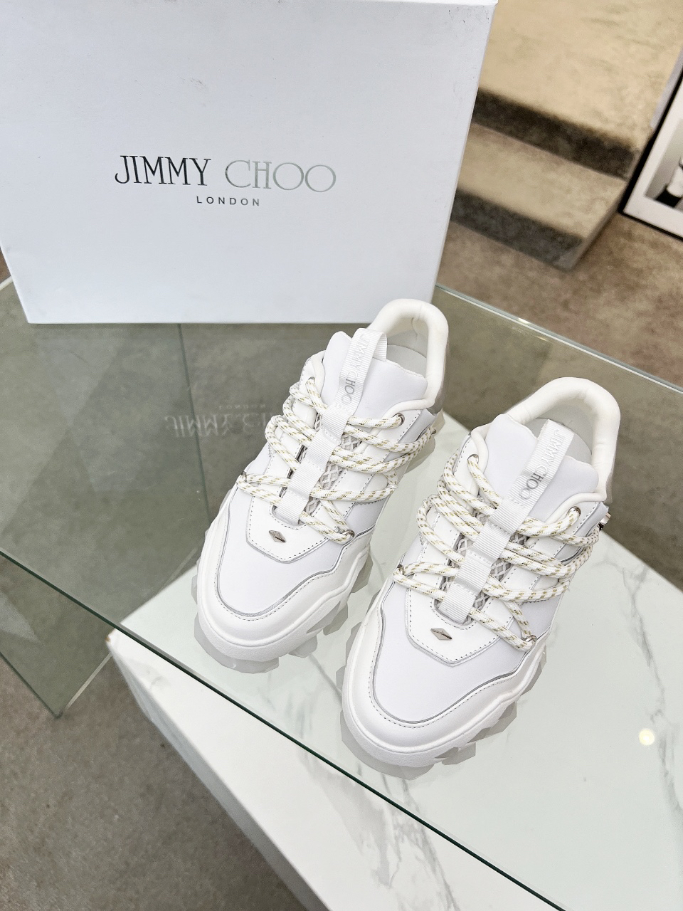 Jimmy Choo Diamond X II Dad Sneakers White
