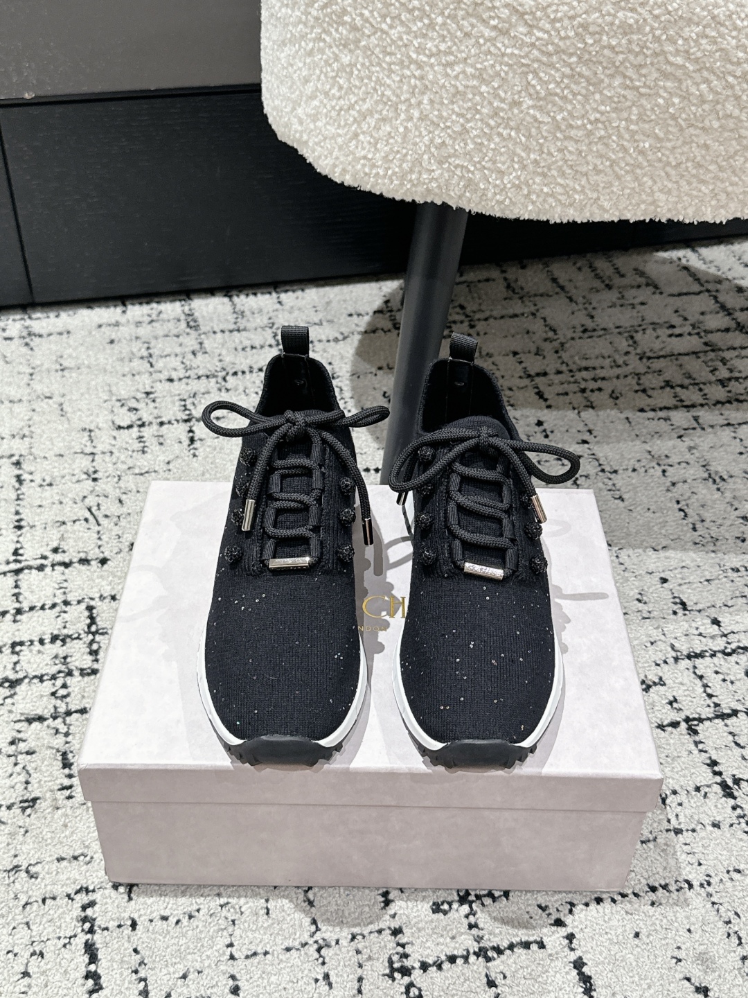 Jimmy Choo Knit Sock Sneakers Black
