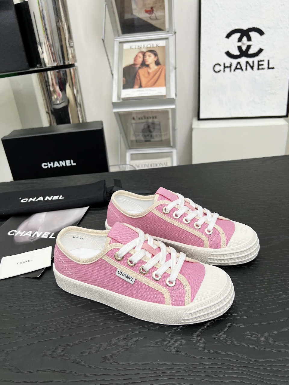 Chanel Vintage Canvas Sneakers Pink
