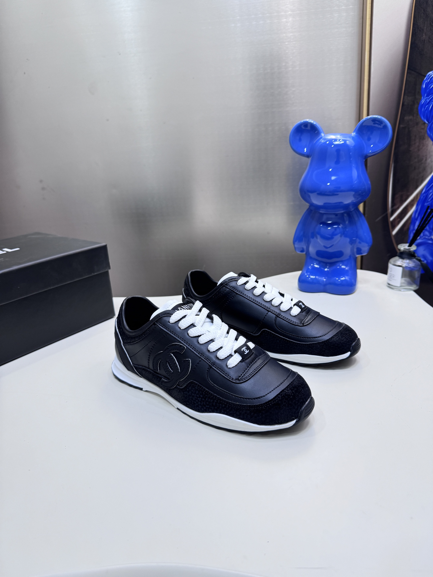 Chanel Platform Panda Sneakers Black