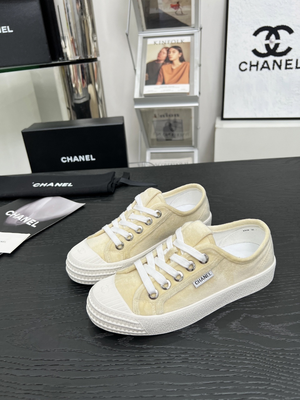 Chanel Vintage Low-Top Sneakers Beige