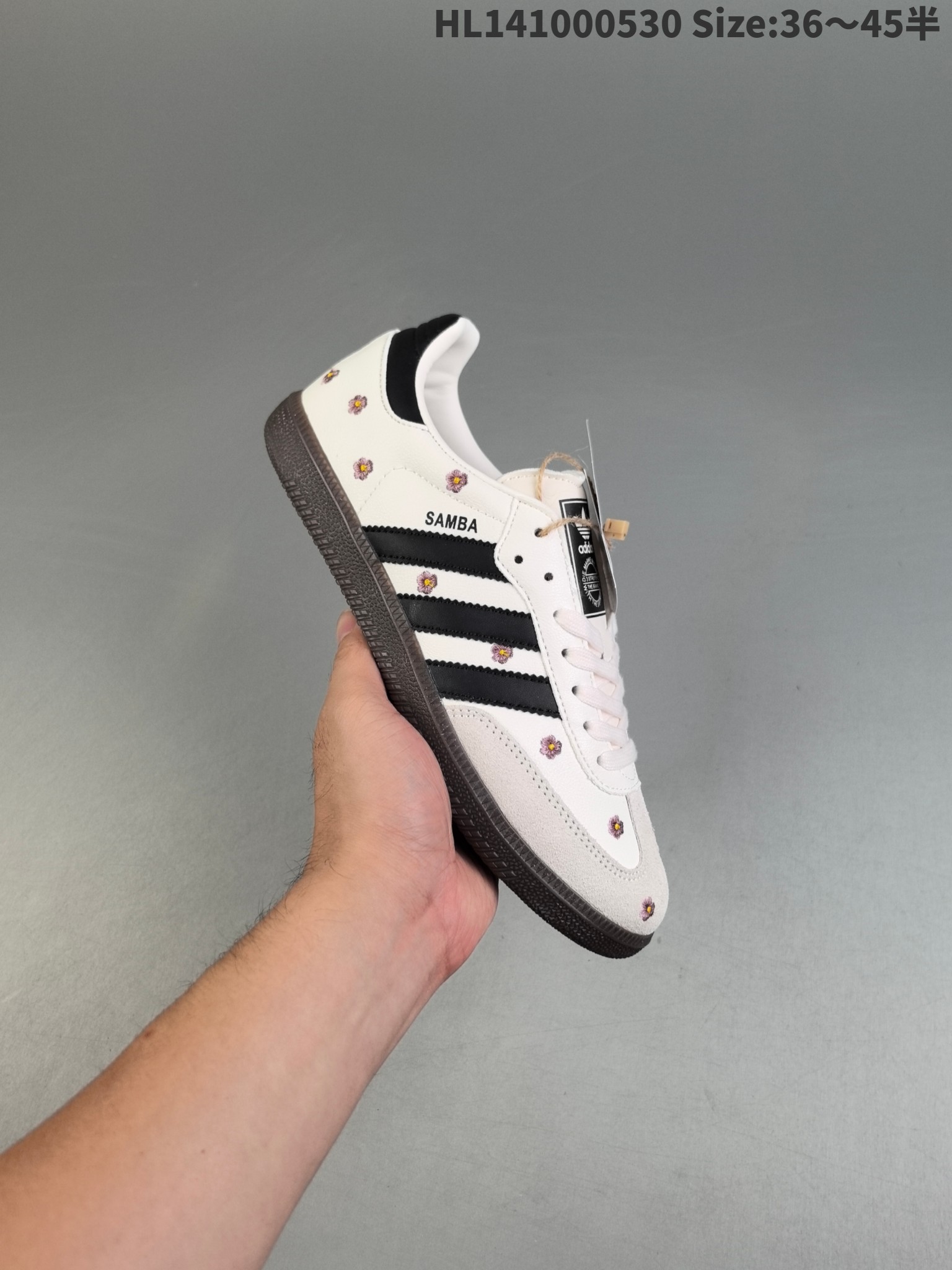 Adidas Samba OG Flower Leather Shoes White