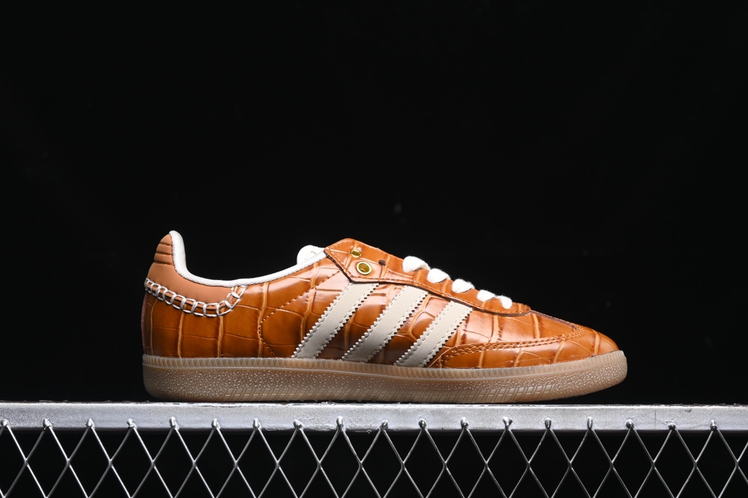 Adidas Originals Samba Wales Bonner Croc-Embossed Sneakers Brown