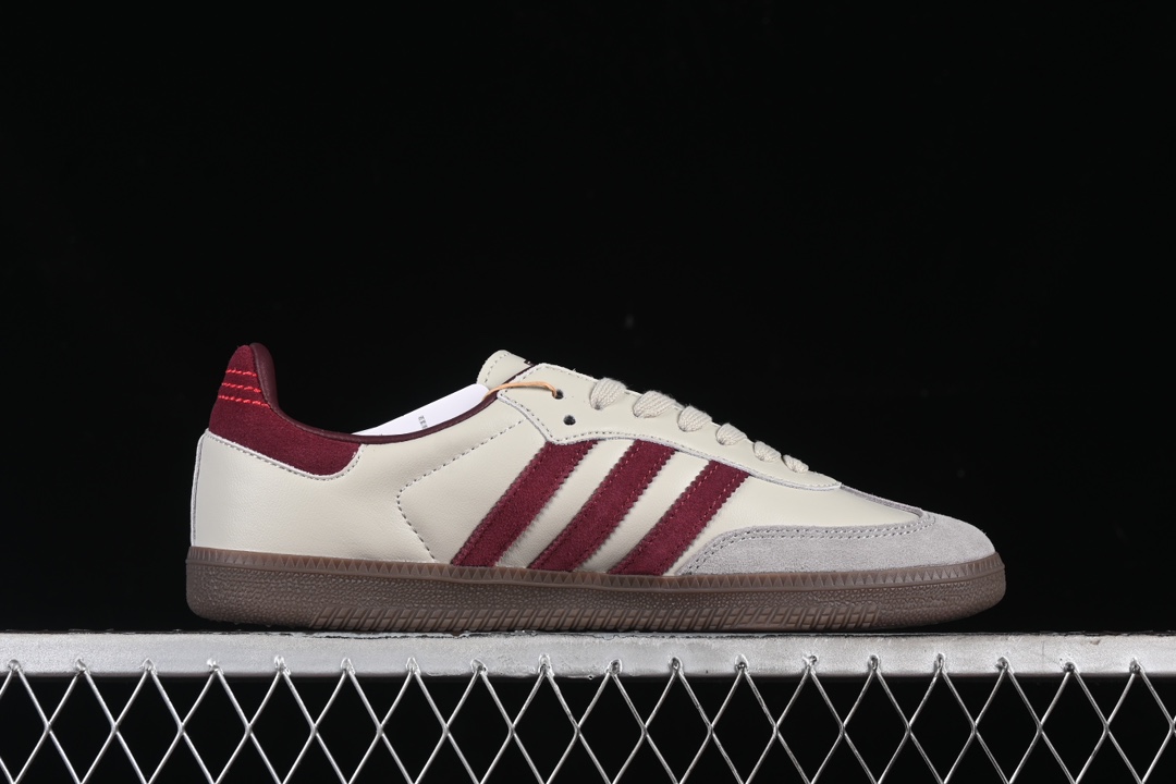 Adidas Samba OG ID1482 Retro Sneakers Beige/Burgundy