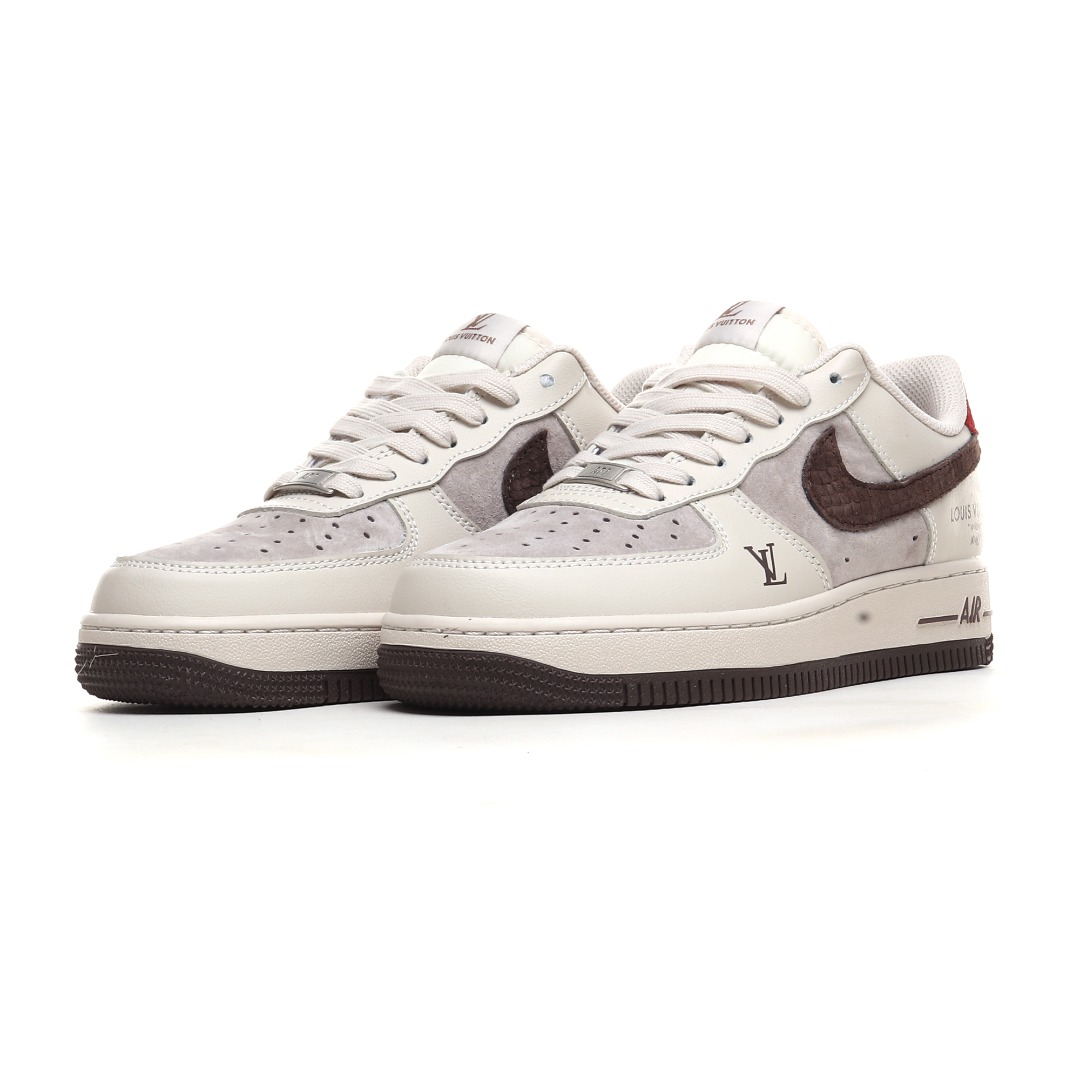 Louis Vuitton x Nike AF1 Low Beige Red