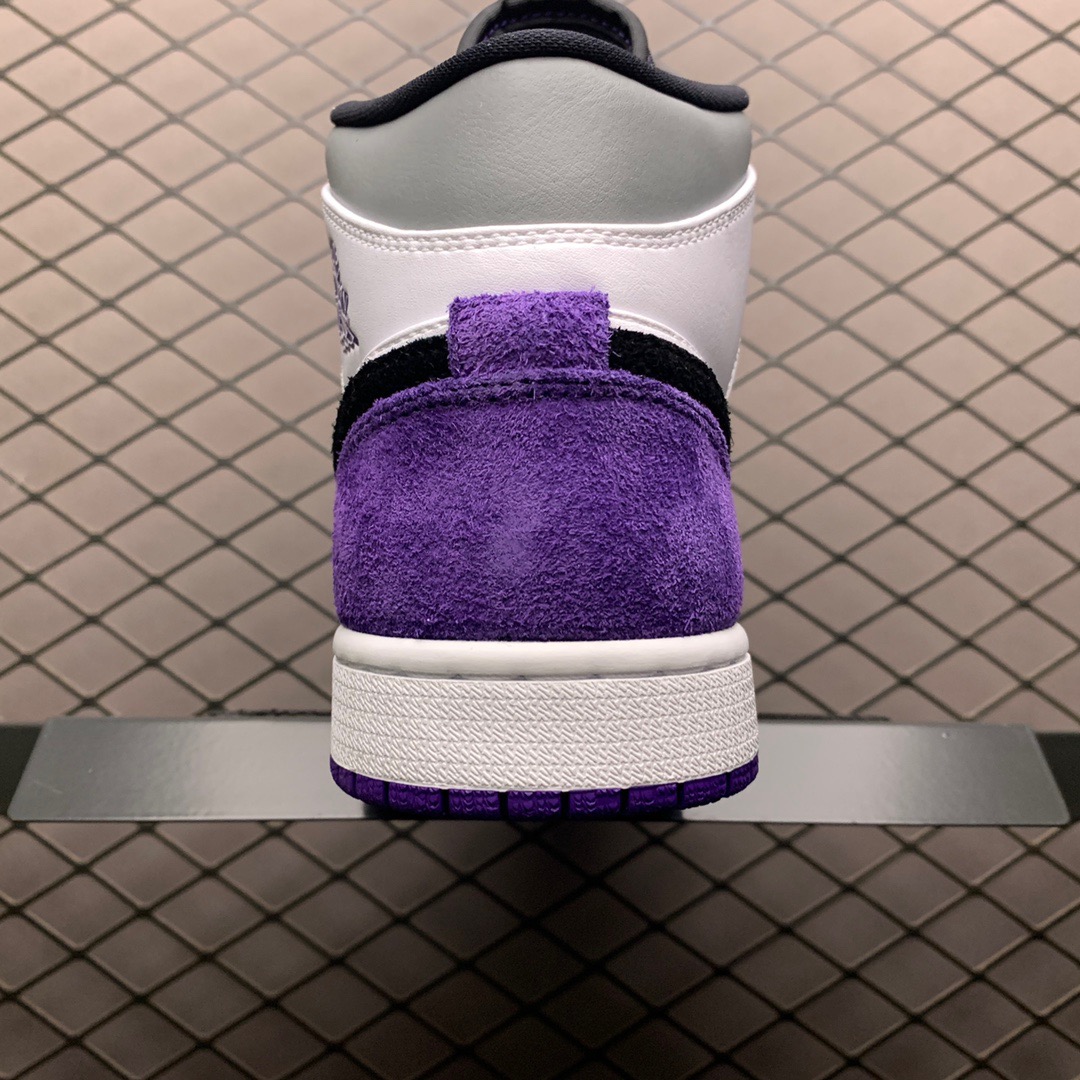 Jordan 1 Mid Purple Suede Sneakers Purple