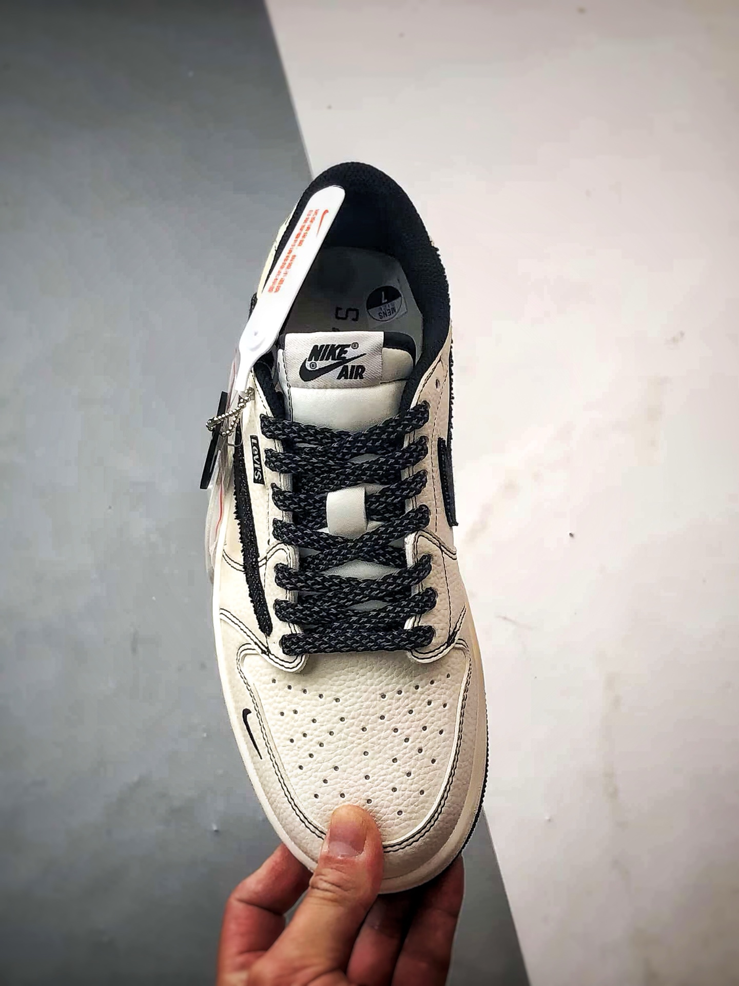 Jordan 1 Low OG Denim Swoosh Sneakers Black/White