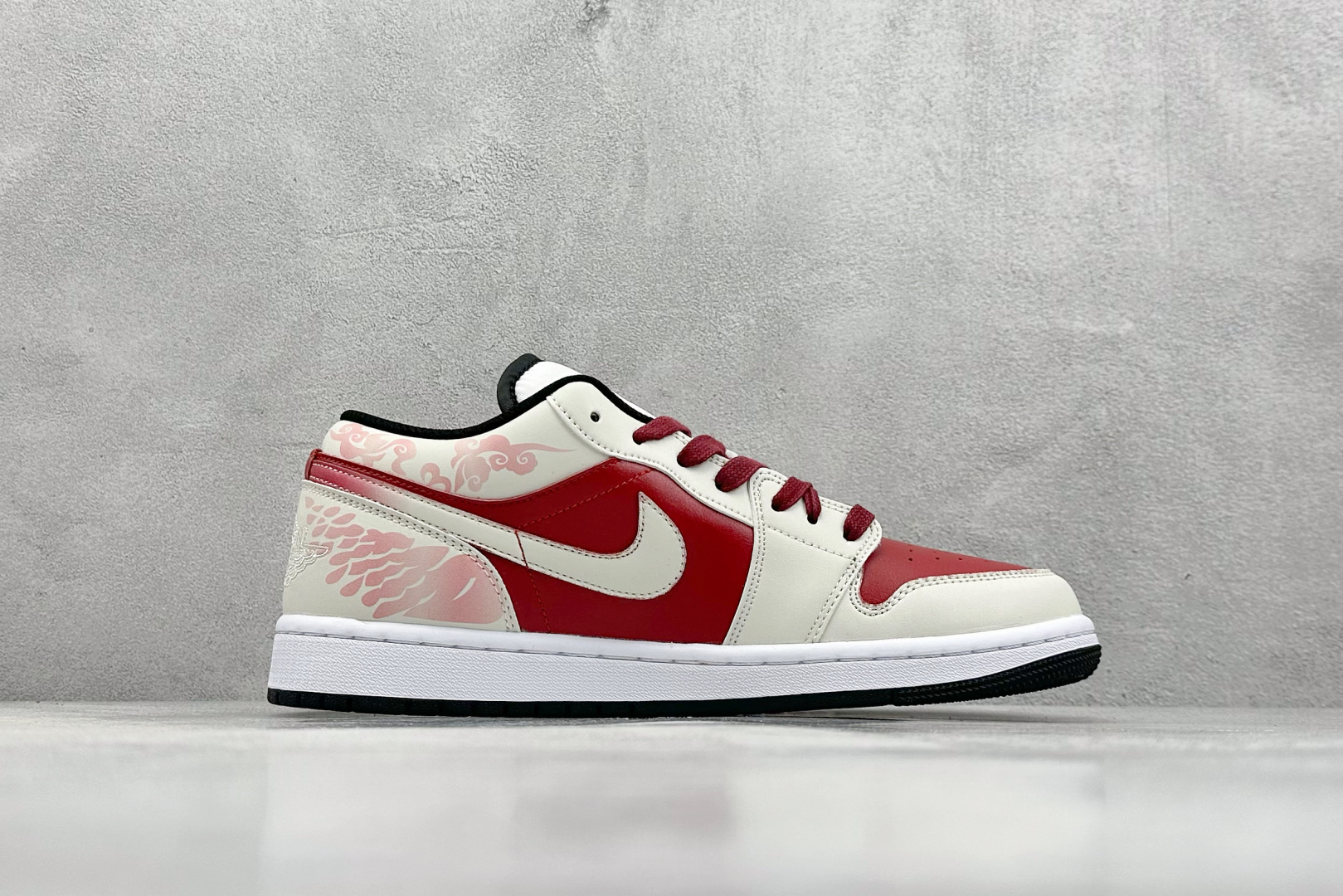 Jordan 1 Low Snake Custom Sneakers Red/White