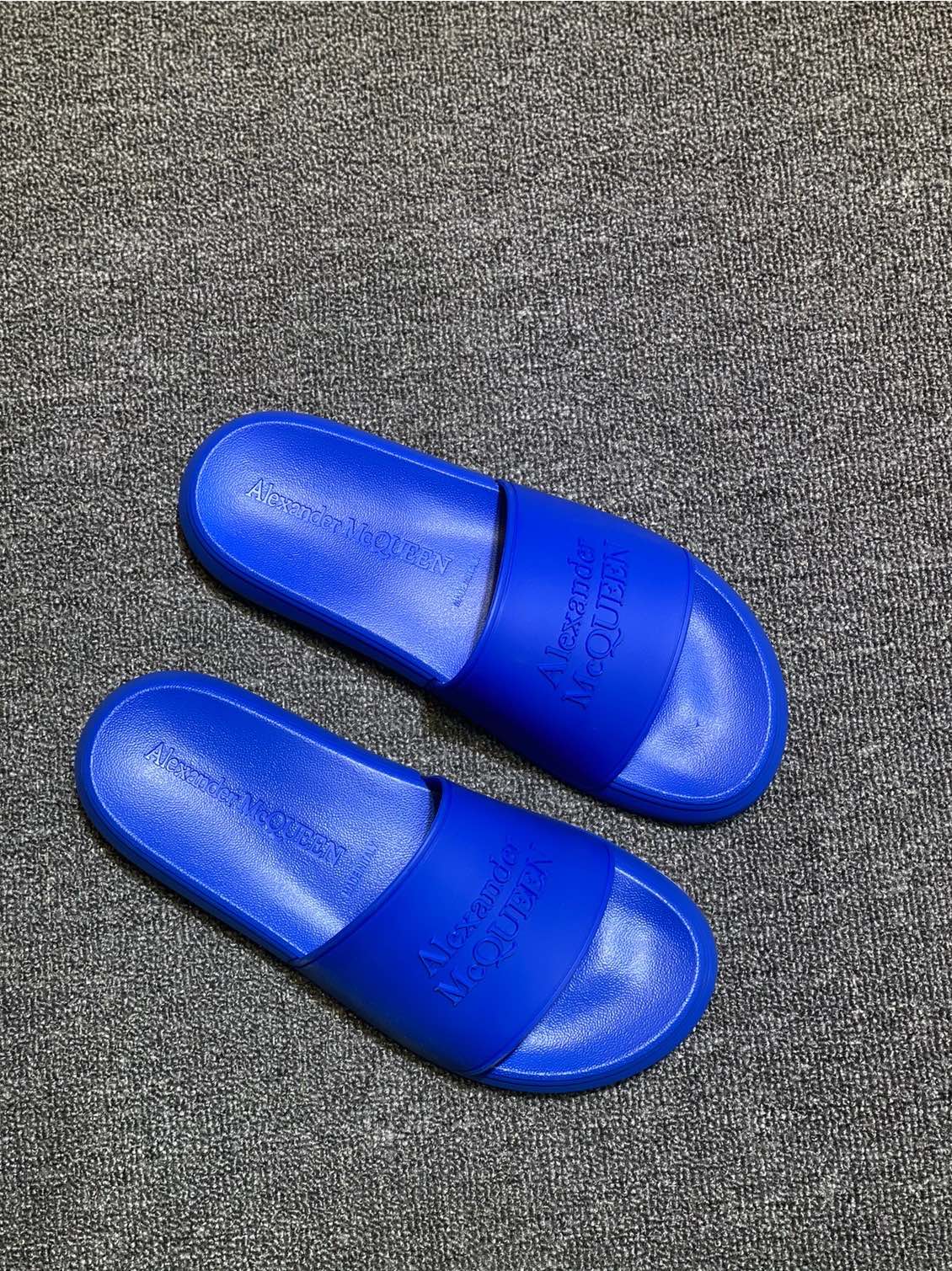 Alexander McQueen Logo Slides Blue