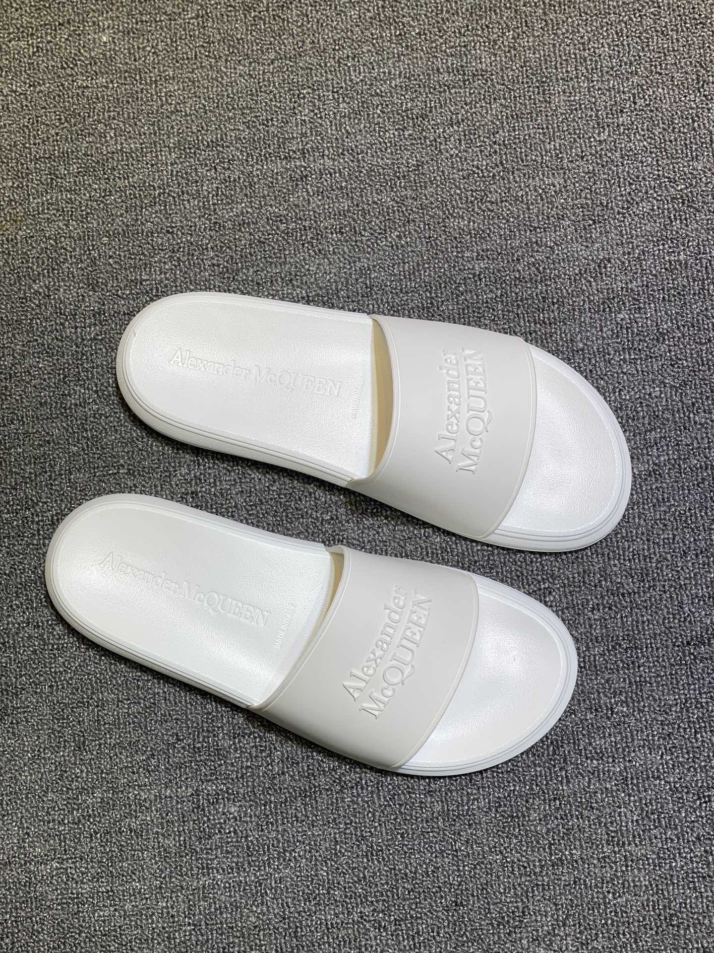 Alexander McQueen Logo Slides White