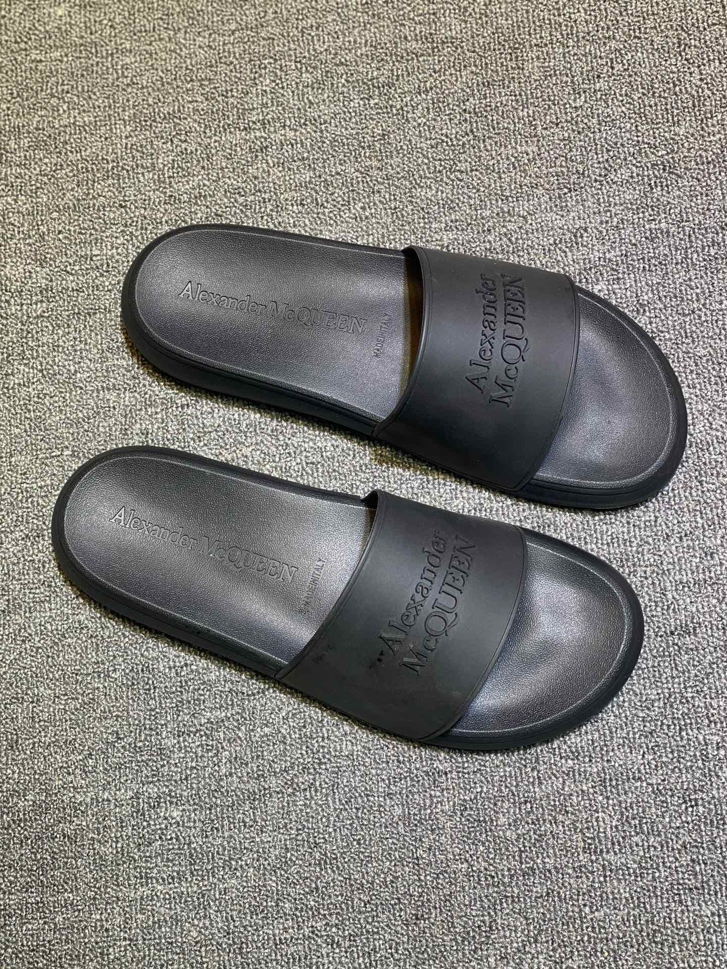 Alexander McQueen Logo Slide Sandals Black