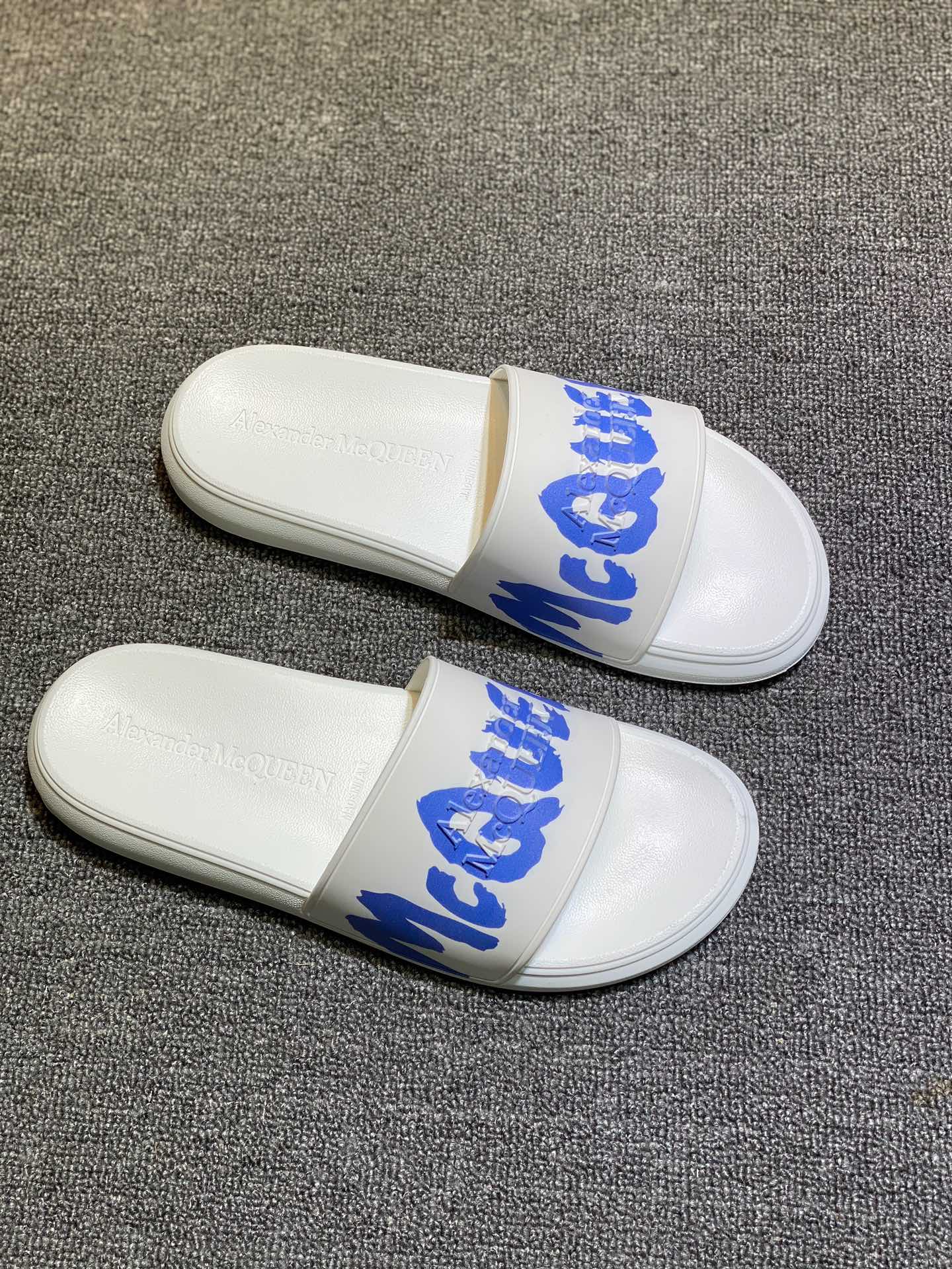 Alexander McQueen Logo Slides White
