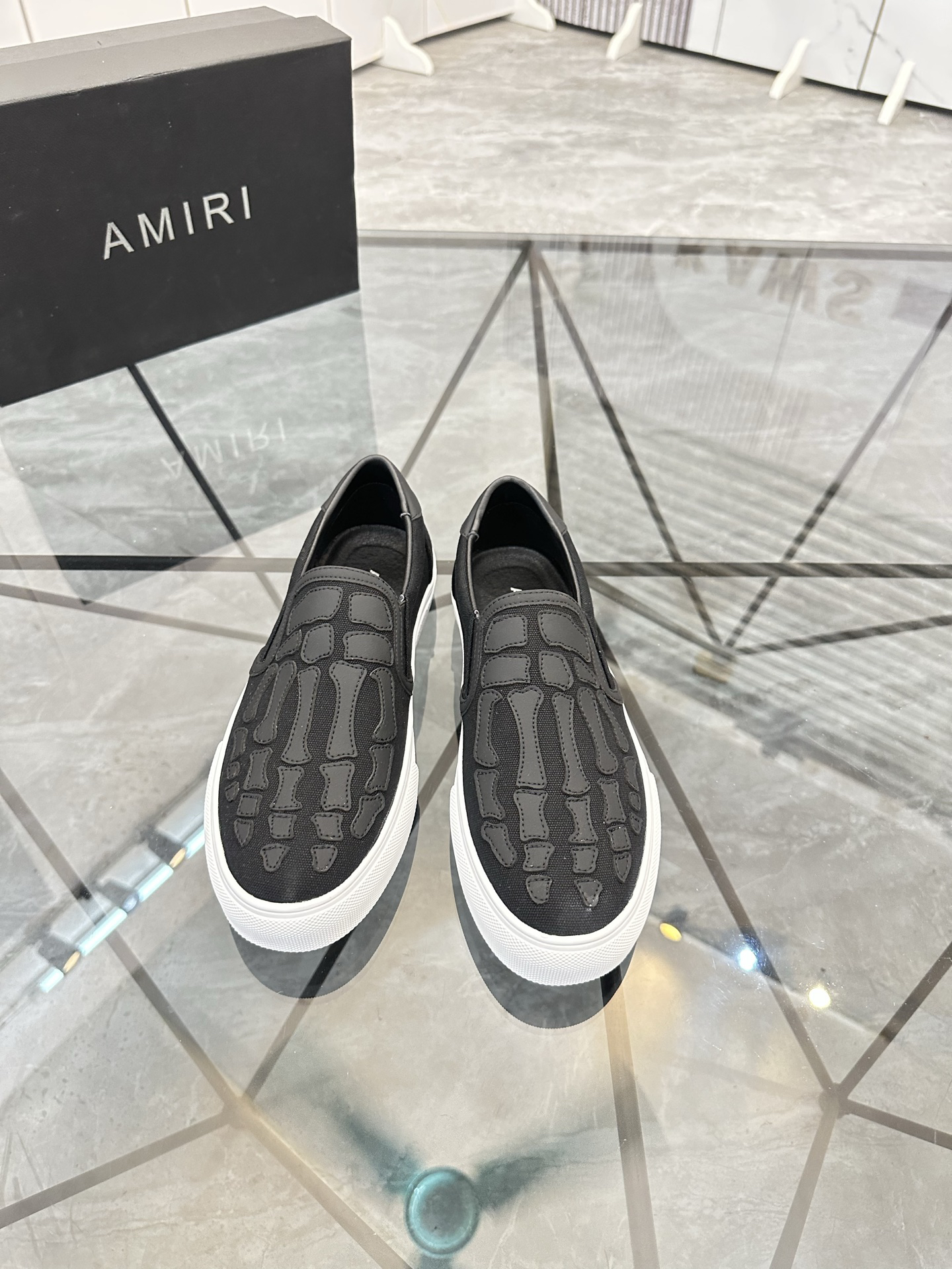 Amiri Skeleton Slip-On Sneakers Black