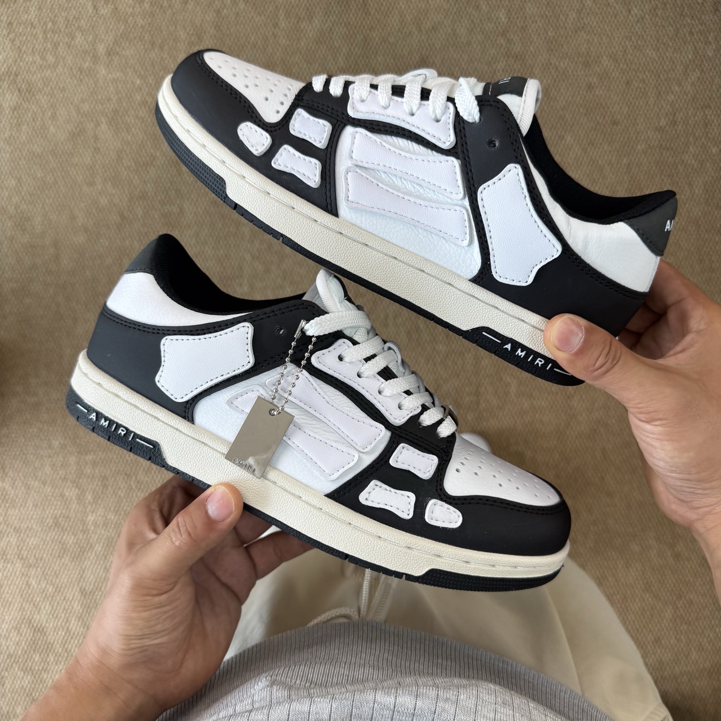 AMIRI Skel Top Low Bone Sneakers Black/White